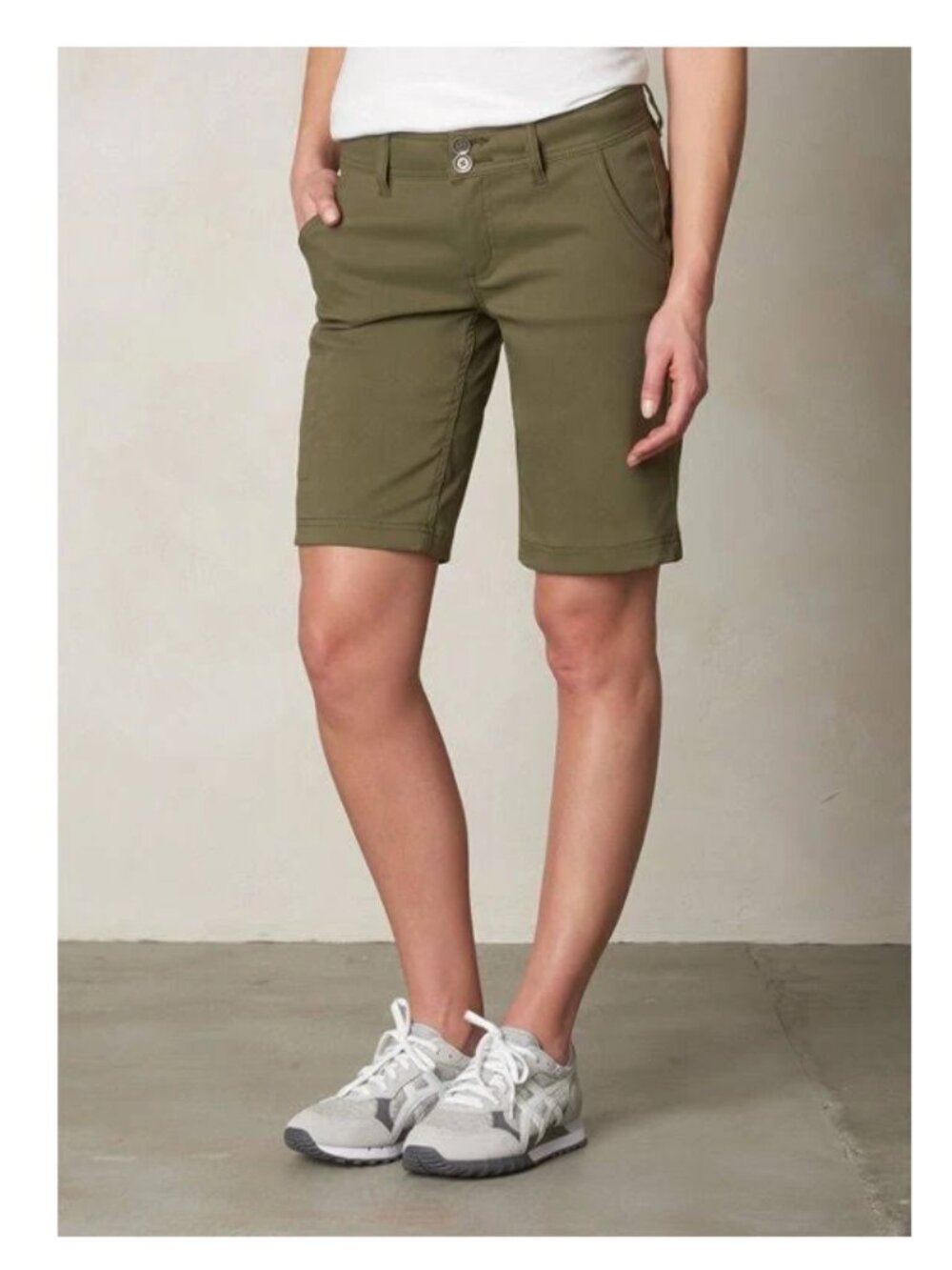 Prana Halle Short Bermuda Cargo Green Olive Stretch Gorpcore Outdoor Women's 4